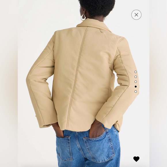 NWT J Crew Peacoat Puffer Jacket in Lightweight Shiny Nylon - Picture 3 of 6